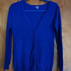 bright blue long cardigan